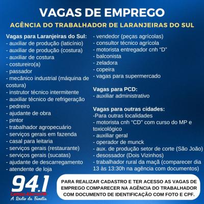 LS: Agência do Trabalhador atualiza vagas de emprego